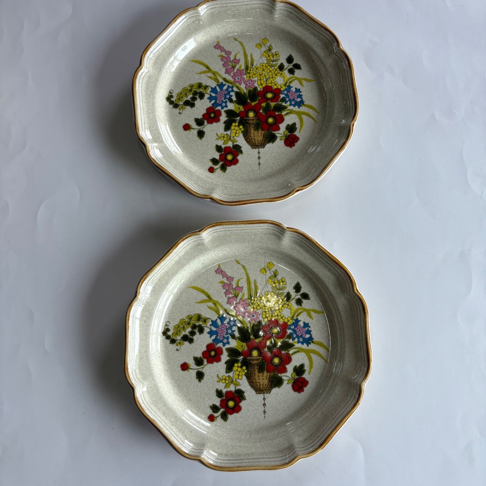 Mikasa Garden Club A Basket‎ of Wildflowers Dinner Plates 11" Set of 6 Vintage - Picture 7 of 8